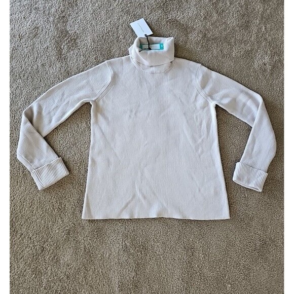 41 HAWTHORN Women's Tatum Ribbed Fold Over Collar & Cuff Sweater Beige Size XXL - Picture 1 of 7